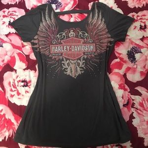 Pink & Grey Bling Harley Blouse